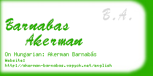 barnabas akerman business card